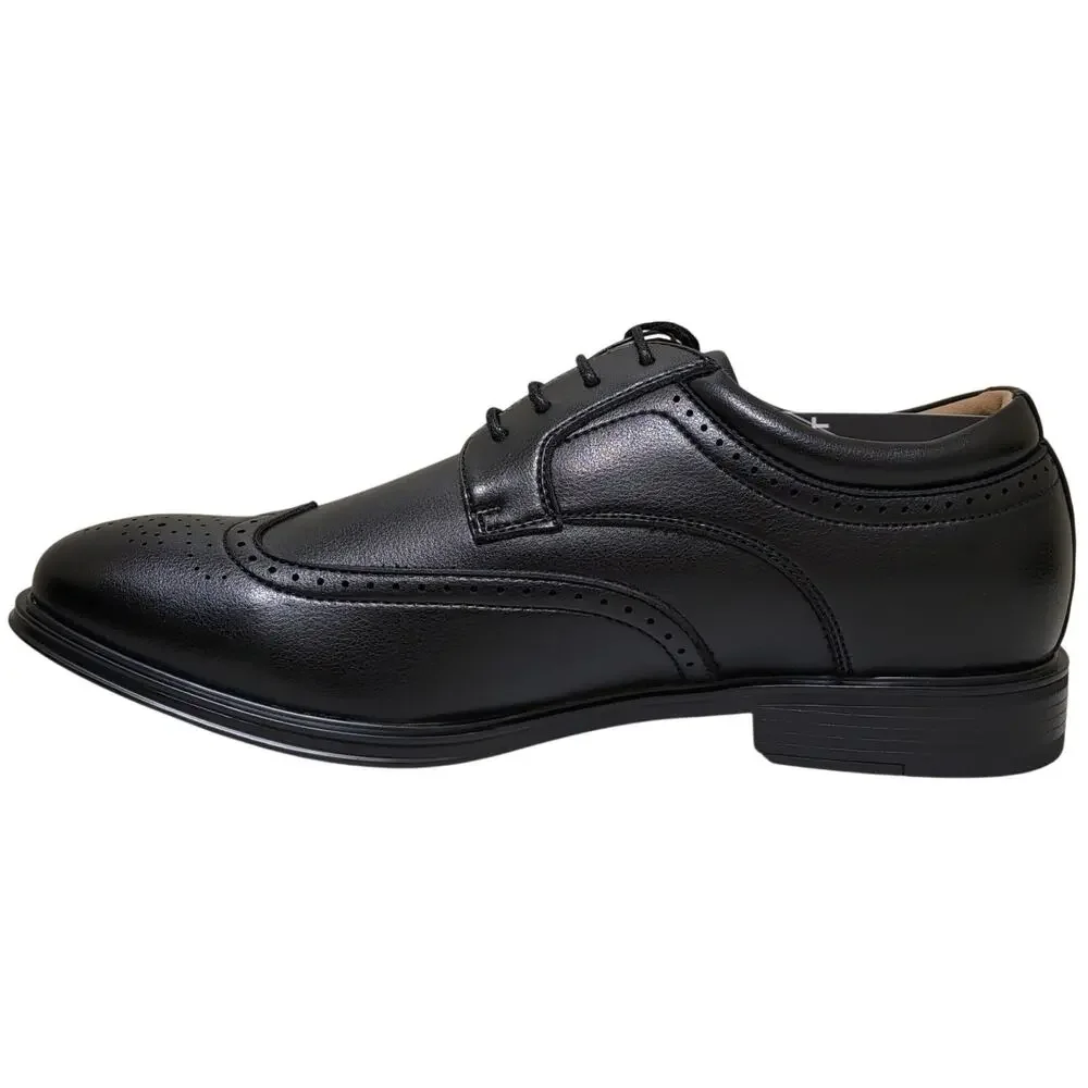 Vance Co. Men Cormac Brogue Wingtip Derby Oxford Size US 9.5M Black Faux Leather